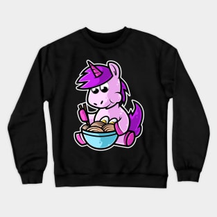 Unicorn Ramen Bowl Kawaii Neko Anime Japanese Noodles print Crewneck Sweatshirt